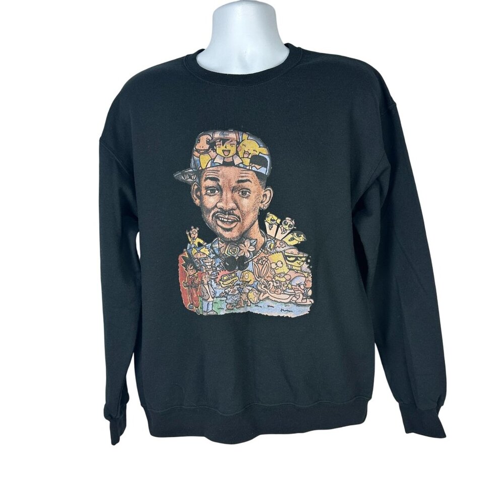 Fresh Prince Graphic Sweatshirt L Jerzees NuBlend Black Cotton/Poly Blend